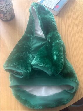 Faux Fur Green Hooded Pet Coat